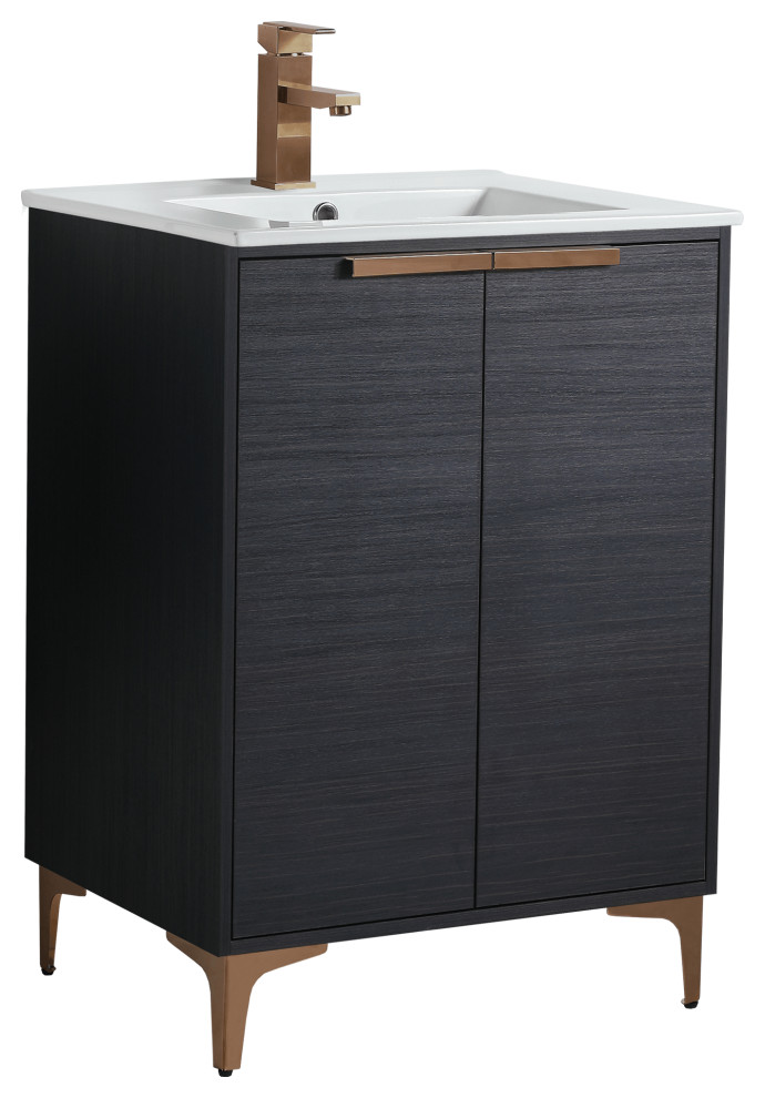 Wilmington Bath Vanity, 24 Inch Midcentury Bathroom Vanities And
