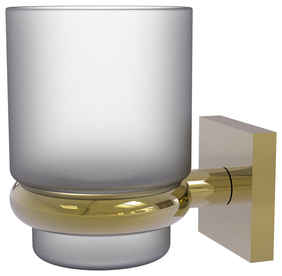 Montero Wall Mounted Tumbler Holder, Unlacquered Brass