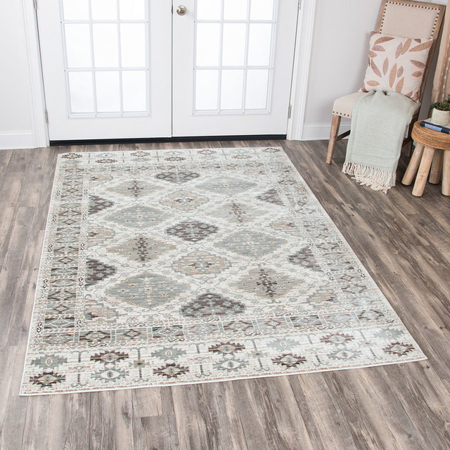 Rizzy Zenith Zh7079 Rug Ivory Taupe Dark Beige Sage Green