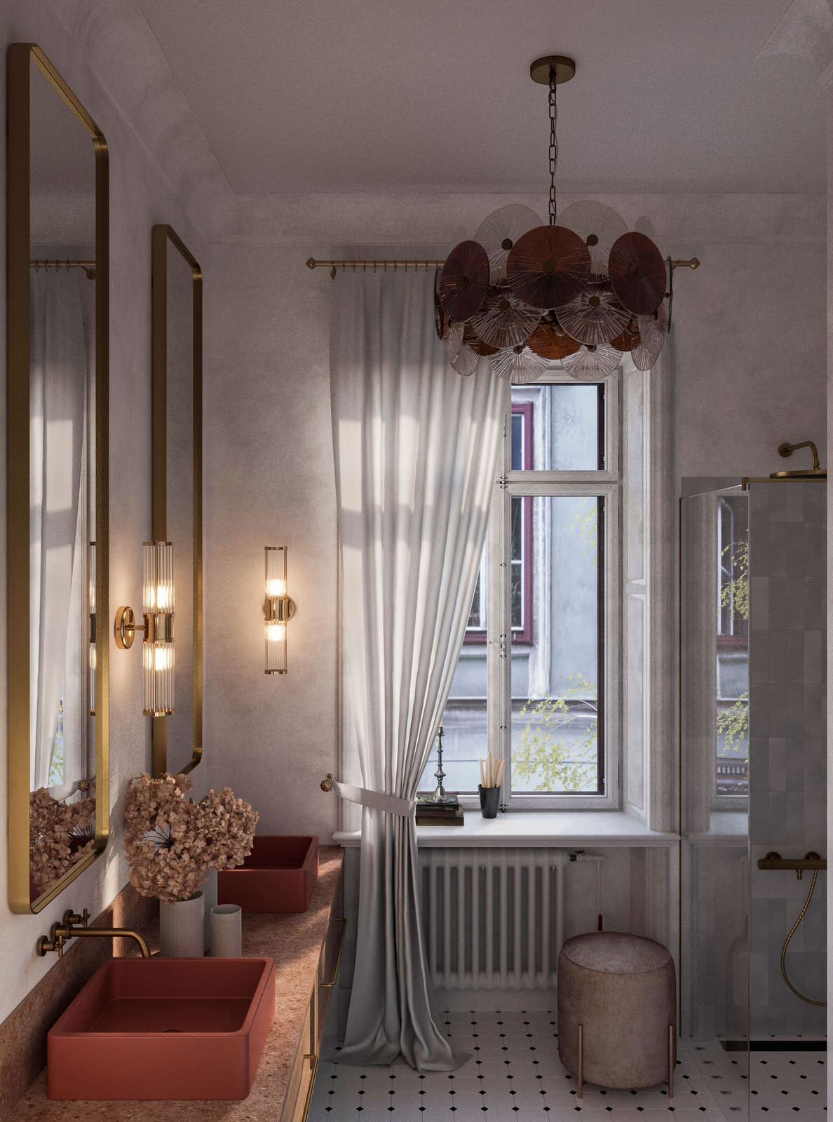 Дизайн интерьера ванной в историческом центре Санкт-Петербурга