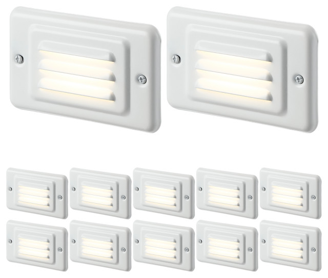 12Pack Step Lights Indoor, Wall Mount Stair Lights With Louver