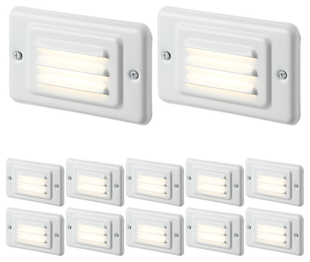 12Pack Step Lights Indoor, Wall Mount Stair Lights With Louver