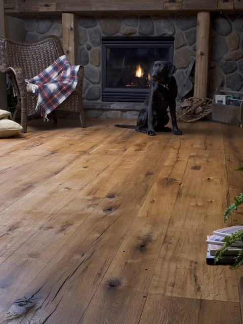 Antique Oak Random Width rustikt-dagligstue