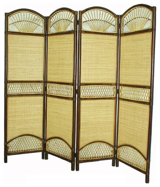 D Art Collection Home Decorative Tropical 4 Panel Screen Divider D Art Collection Home Decorative Rattan Tropical 4 Panel Screen Divider