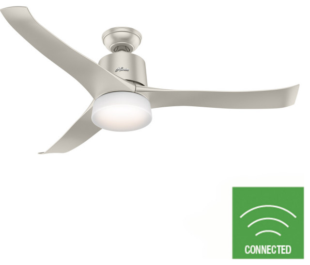 Hunter Wifi Enabled Hot Compatible 54 Symphony Matte Nickel Ceiling Fan Transitional Fans By Lighting New York Houzz Hunter Wifi Enabled Hot Compatible, Wifi Enabled Ceiling Fan