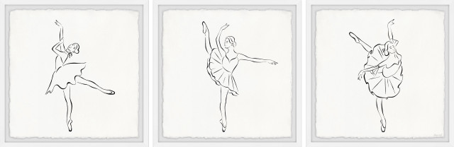 Basic Ballet Steps Triptych, 3-Piece Set, 18x18 Panels