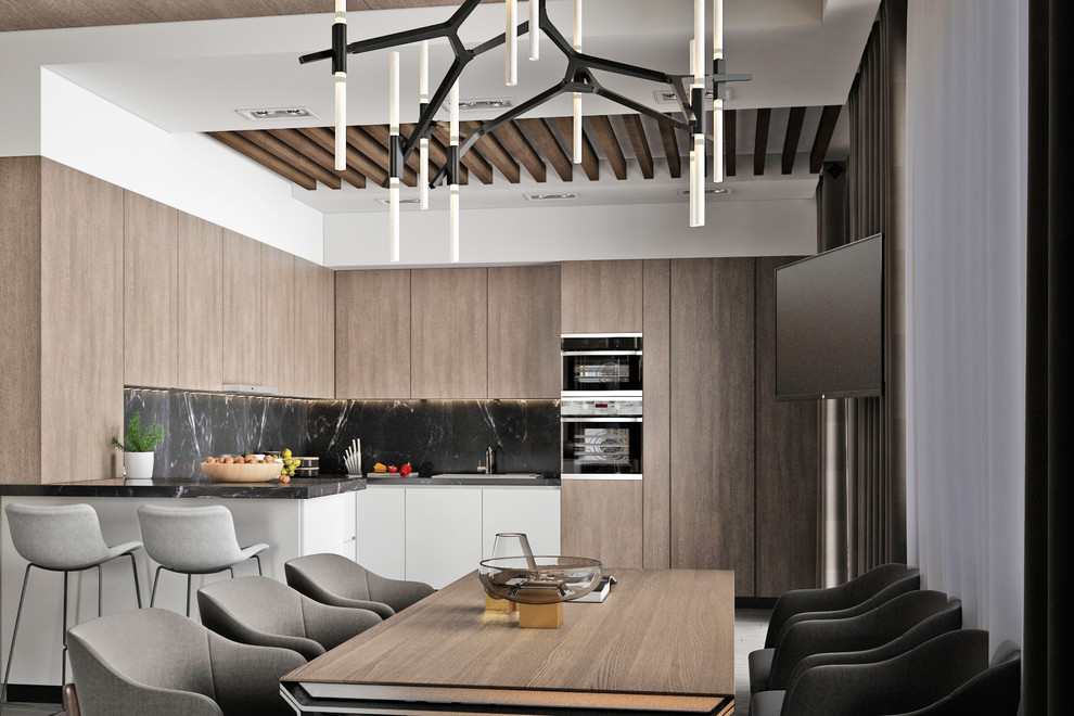 Дизайн кухни с гостинной