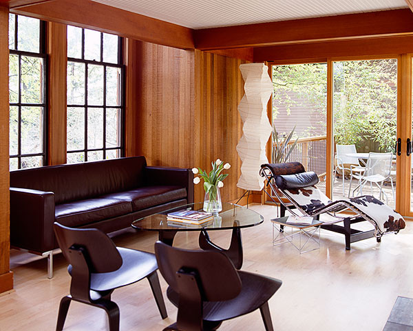 Inspiration for a contemporary living room in Portland.