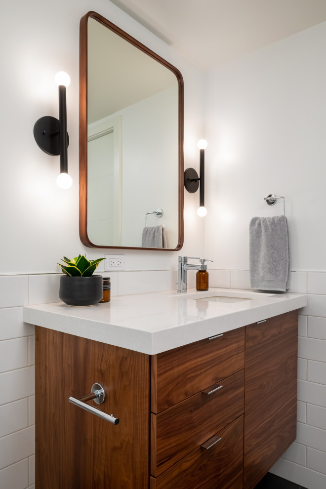 Trendy powder room photo in Seattle