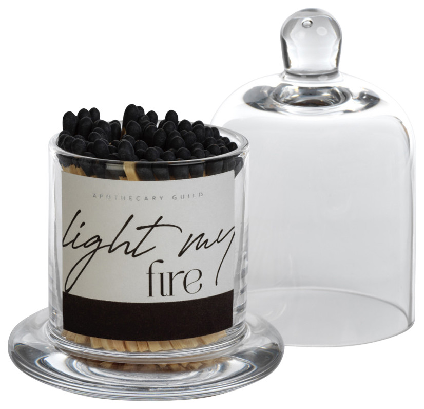 Light my Fire 150 Pack Safety Matches, Glass Dome Jar, Black