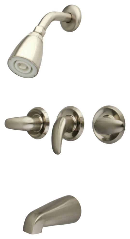 Kingston Brass Tub and Shower Faucet, Brushed Nickel