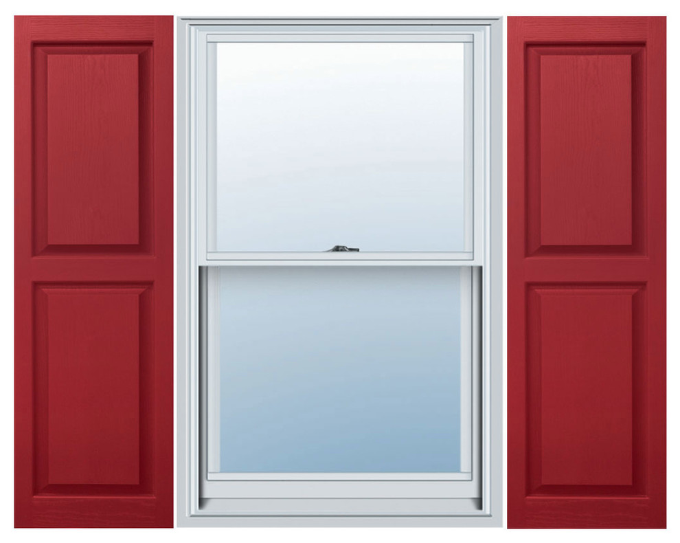 Builders Choice Vinyl Raised Panel Shutters w/ Shutter Spikes & Screws