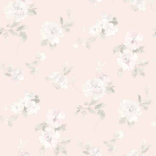 Chesapeake Captiva Light Pink Floral Toss Wallpaper 