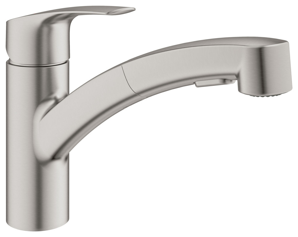 Grohe 30 306 1 Eurosmart 1.75 GPM 1 Hole Pull Out Kitchen Faucet - SuperSteel