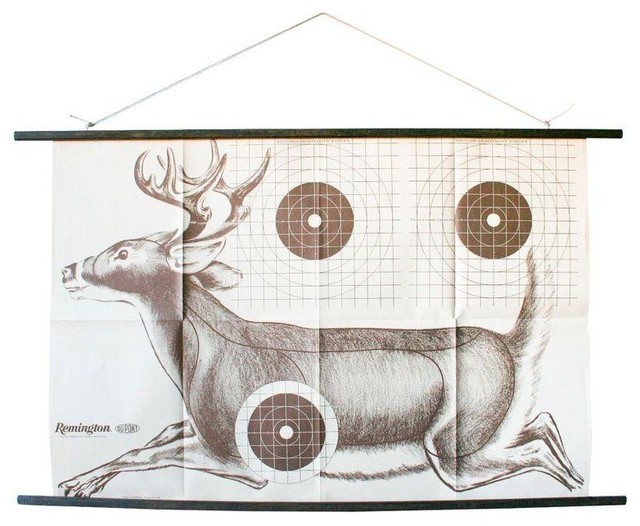 Used 1970s Vintage Paper Shooting Target of Deer