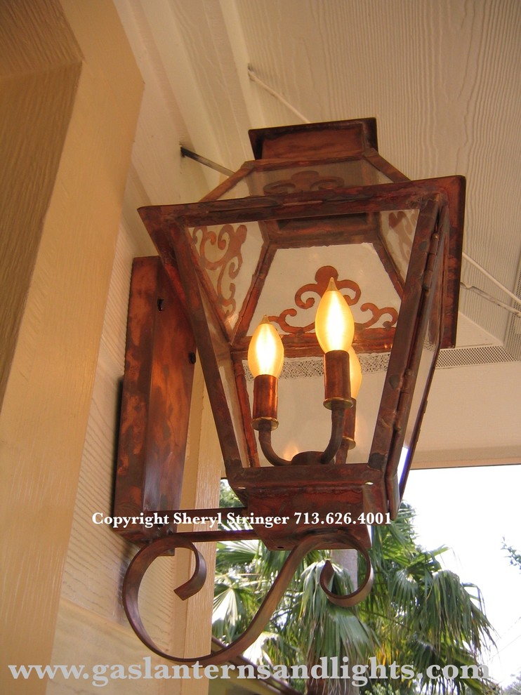 Sheryl's Veronica Electric Lantern with Glass Top and Window Scrolls