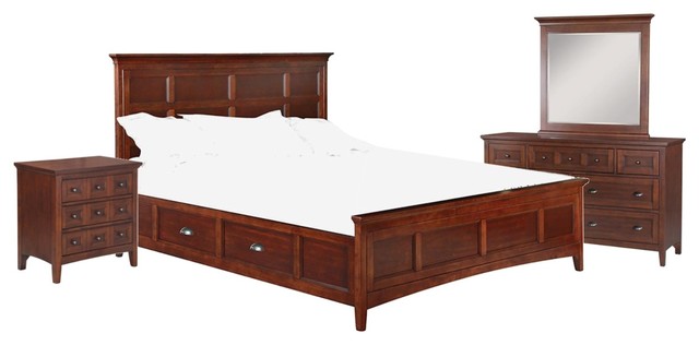 Magnussen Harrison Panel Bedroom Set With Side Rails Storage King