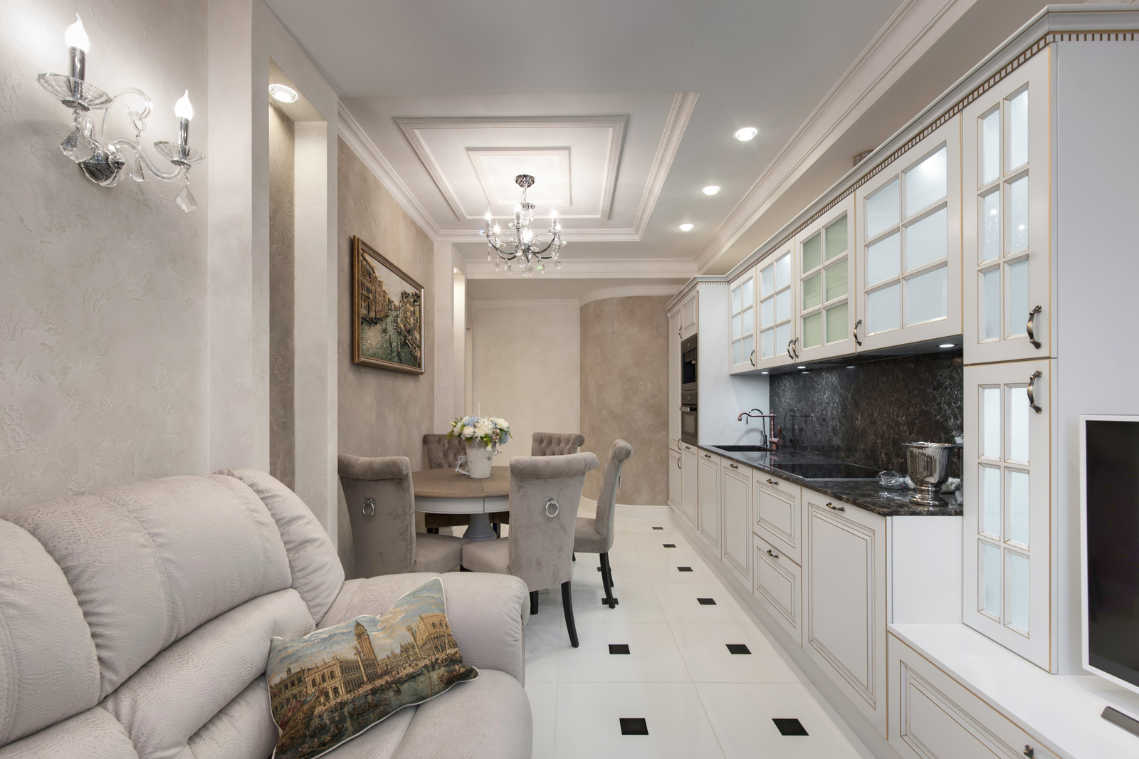 Реализованный проект квартиры в стиле итальянской классики в центре Петербурга