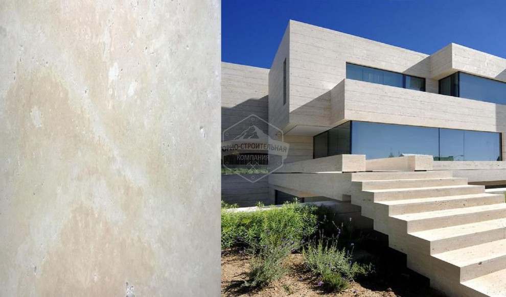 облицовка фасадов травертином из Ирана