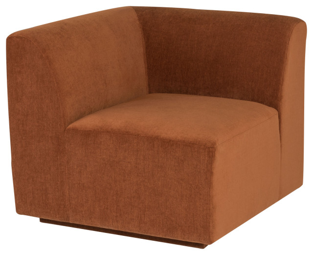 Lilou Terracotta Fabric Modular Sofa Corner