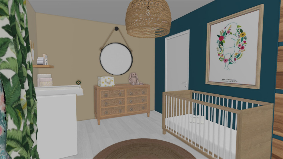 トゥールーズにある低価格の小さなトロピカルスタイルのおしゃれな赤ちゃん部屋の写真