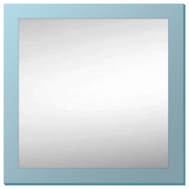 36"x36" Pop of Color Wall/Floor Mirror Art, Soft Blue Contemporary