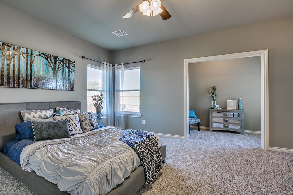 This is an example of a transitional bedroom in Oklahoma City.