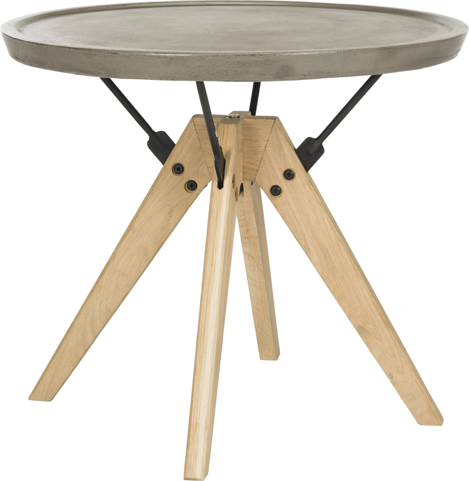 Safavieh Farmond Modern Concrete 19.69" Side Table Indoor/Outdoor