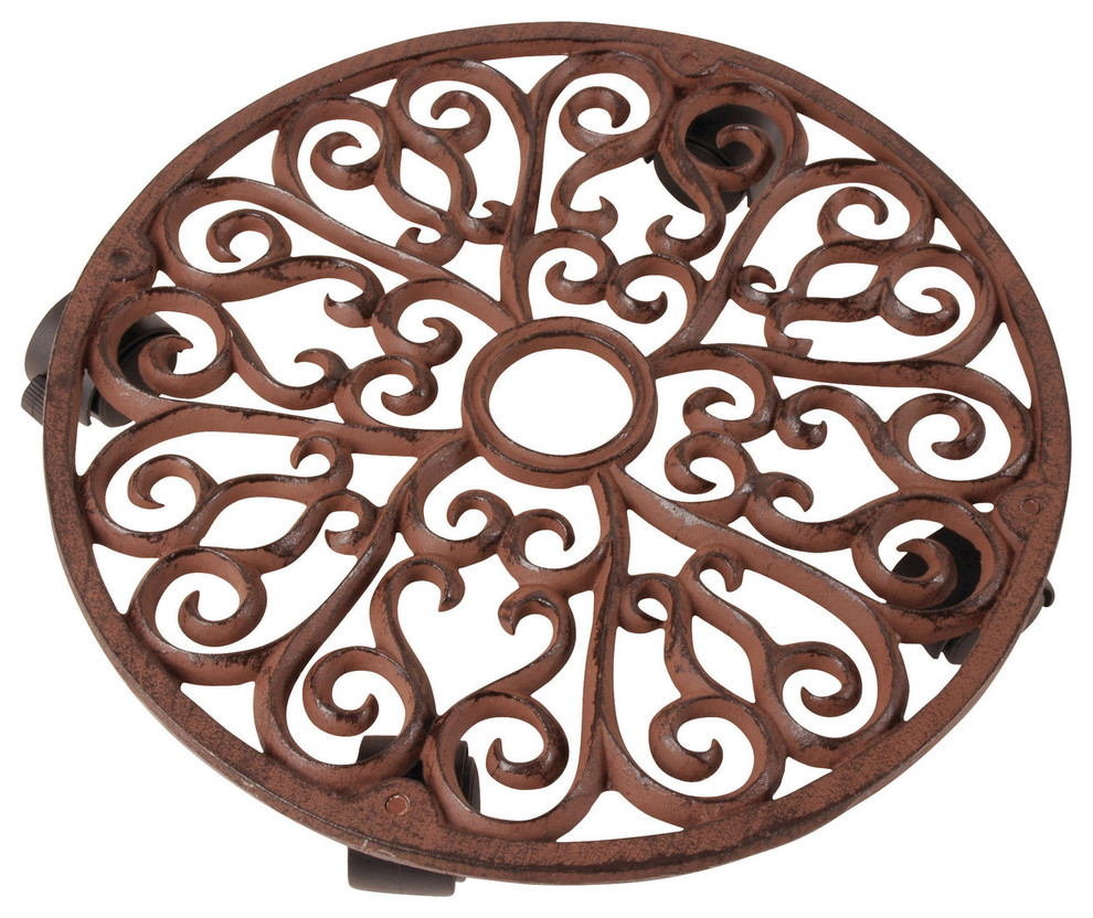 Cast Iron Plant Trolley - Round - Large - Traditional - Planter Hardware  And Accessories - by Parpadi | Houzz