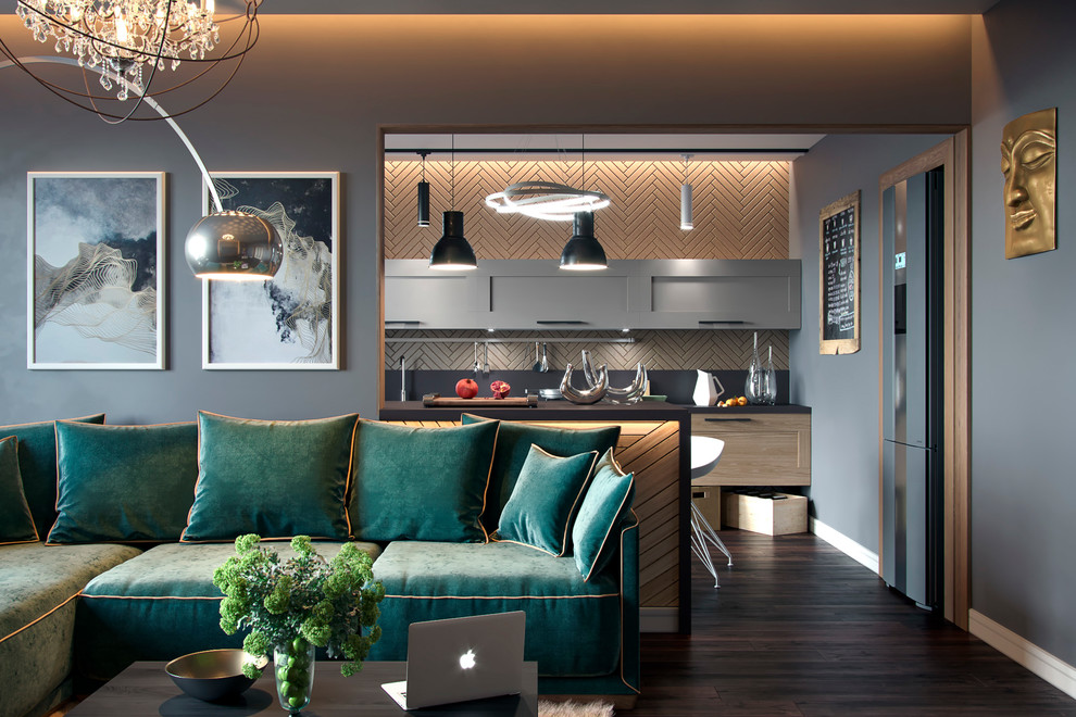 Кухня-гостиная в квартире на Менделеева (г. Уфа)