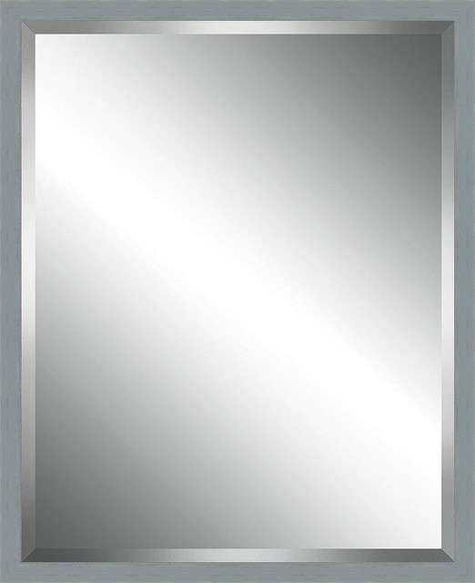 Grey Washed Wood Framed Beveled Plate Glass Mirror 14 X38