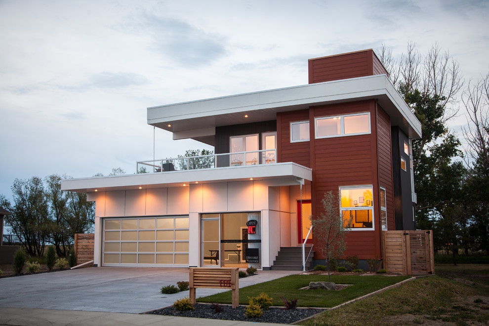 Design ideas for a contemporary exterior in Calgary.