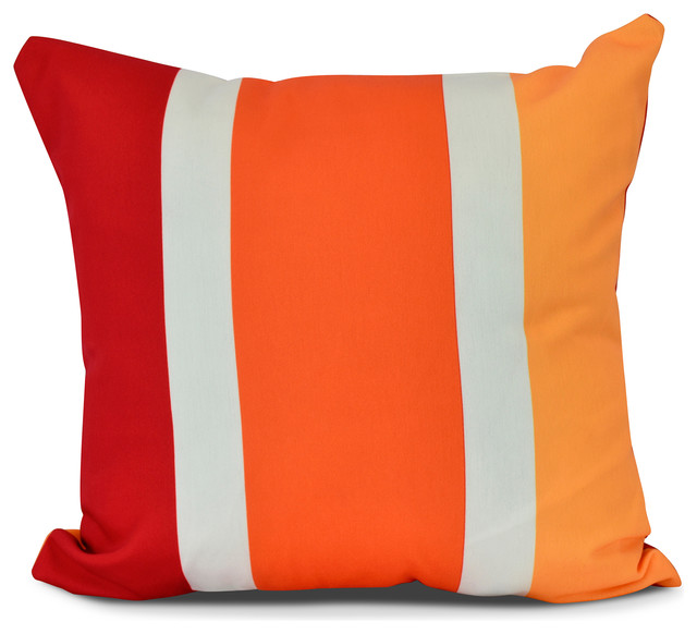 Big Stripe Stripe Print Outdoor Pillow Green Contemporary