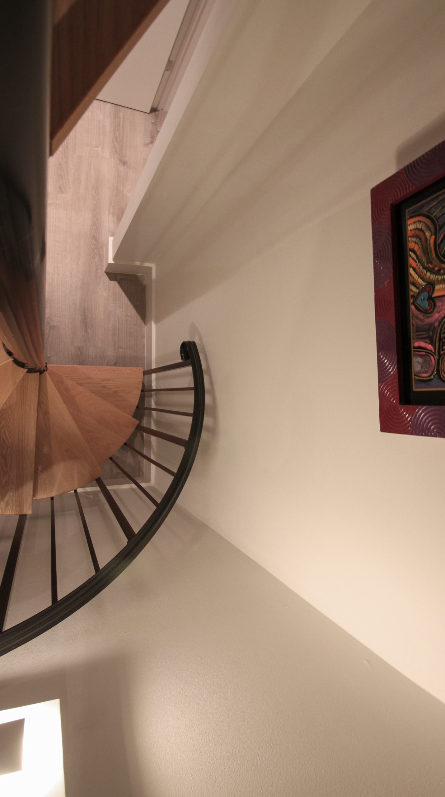 62_Natural Wood Treads & Jet-Black Metal Custom Spiral Stairway, Bethesda MD 208