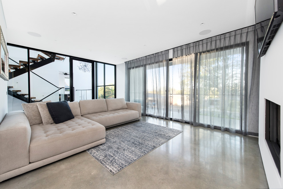 Inspiration for a modern living room in Canberra - Queanbeyan.