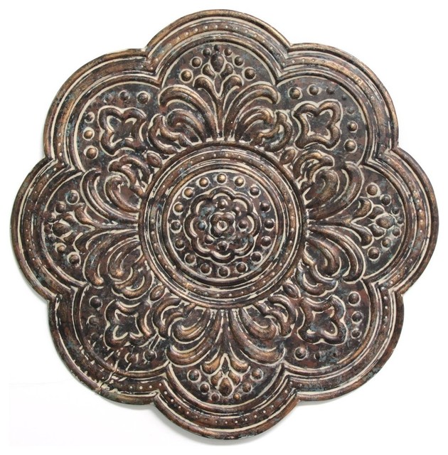 Elegant Bronze Medallion Metal Wall Decor French Country Metal Wall Art by Virventures Houzz