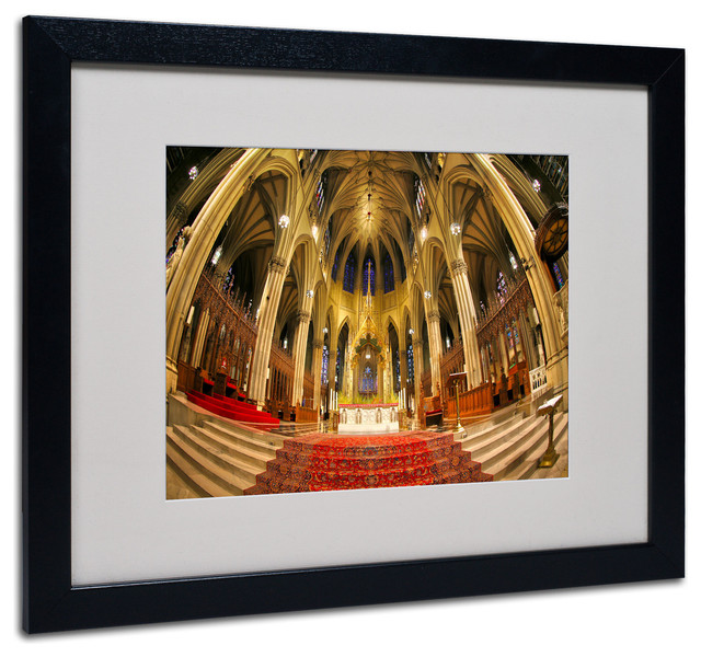 'St. Patrick's' Matted Framed Canvas Art by CATeyes - Traditional