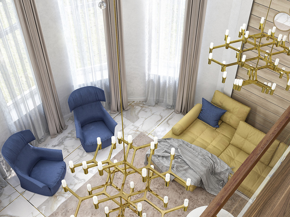 Гостиная со вторым светом в загородном доме