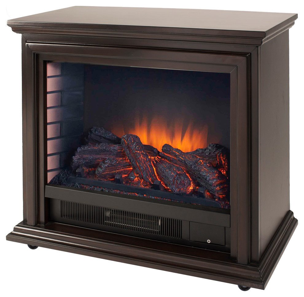 Pleasant Hearth Sheridan Mobile Infrared Fireplace Espresso