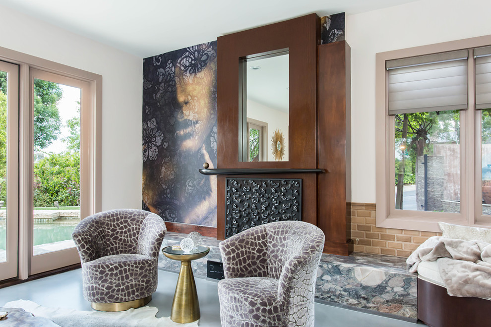 Home design - large eclectic home design idea in Los Angeles