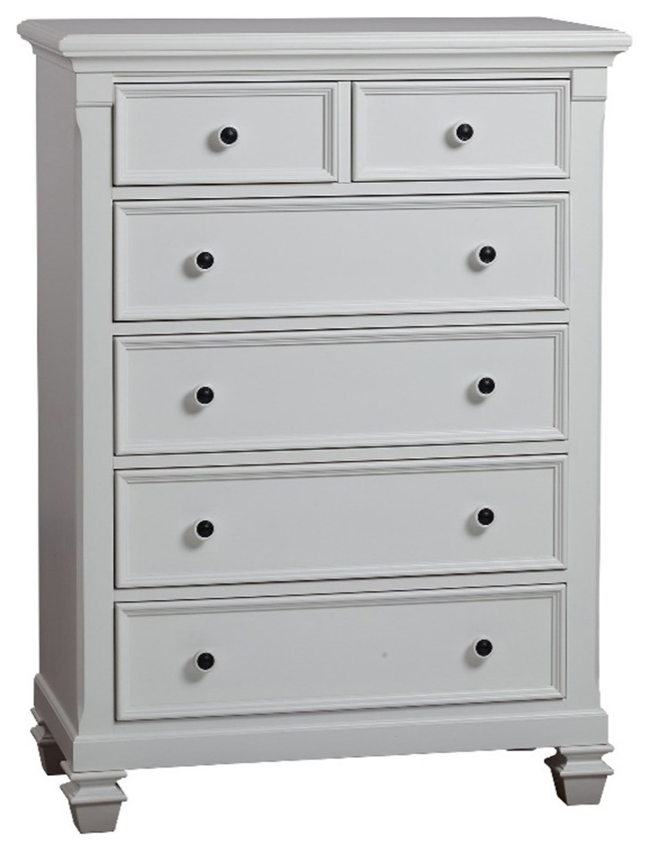 Baby Cache Glendale 6Drawer Traditional Wood Chest in Pure White