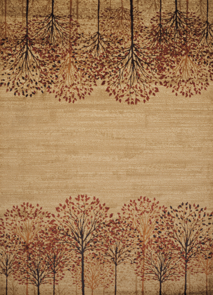 United Weavers Affinity Tree Blossom Natural Area Rug 5'3x7'2 Rustic