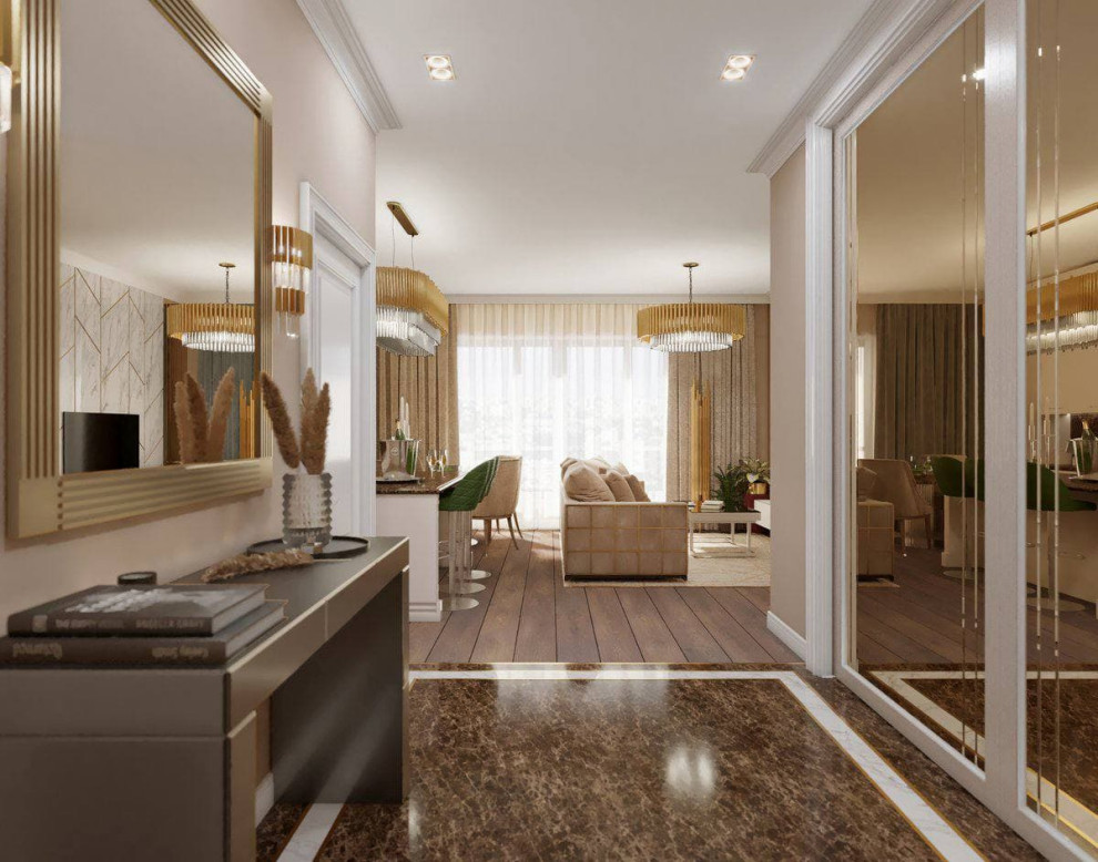 Прихожая вид на гостиную