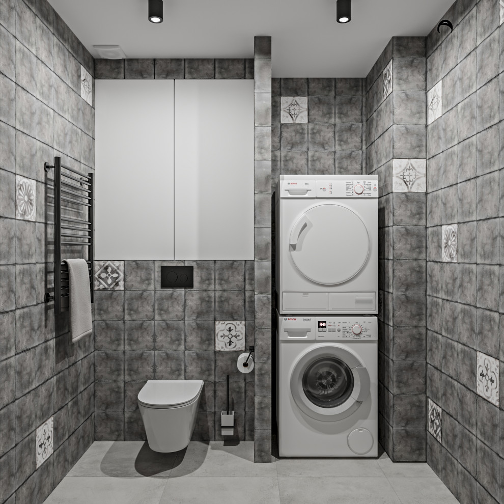 Серая квартира лофт