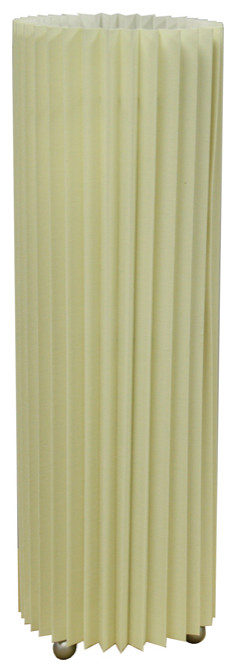 16.5" Tartan Folded Table Lamp, Ivory