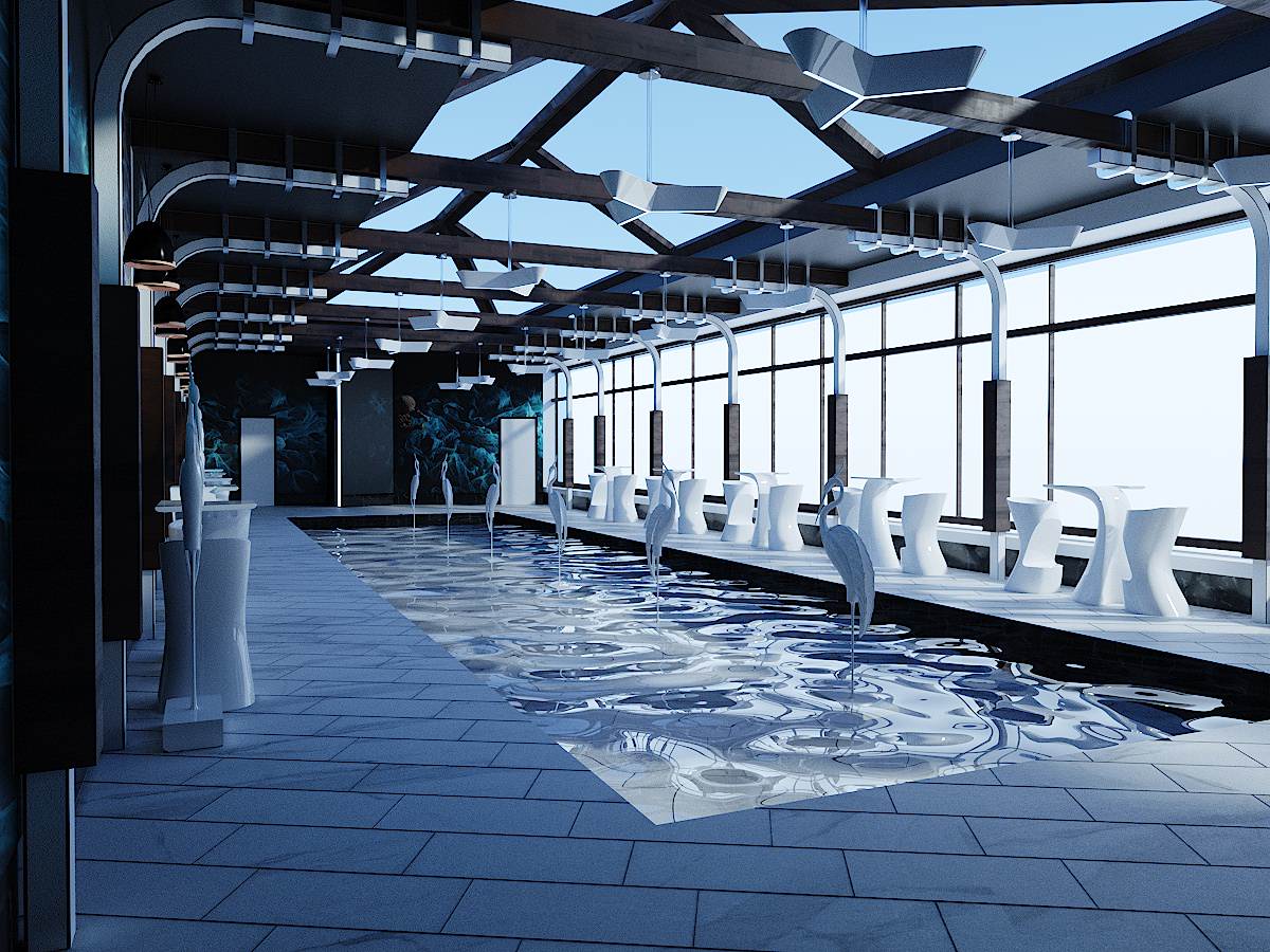 Дизайн проект интерьера бассейна