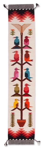 Songs of The Countryside Wool Blend Table Runner, Peru