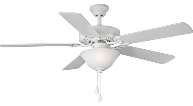 5 Blade 52 Ceiling Fan With Alabaster, 5 Light White Ceiling Fan