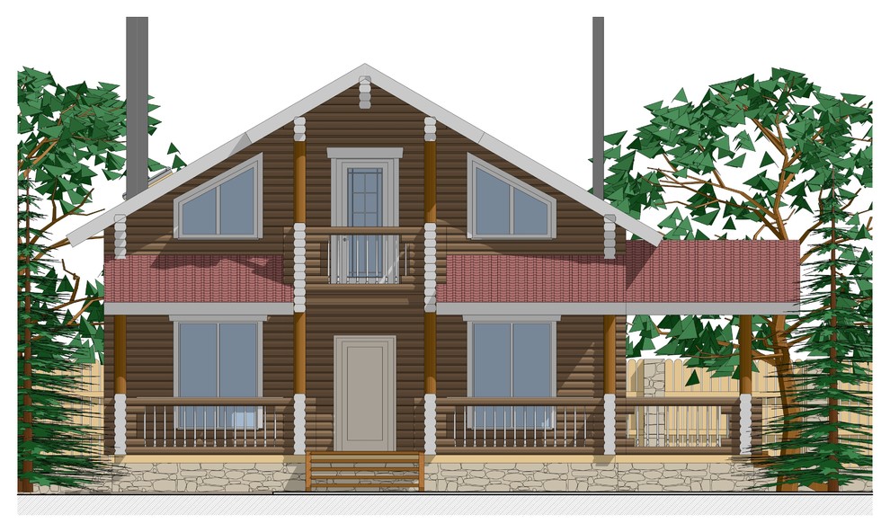 Дом из оцилиндрованного бревна