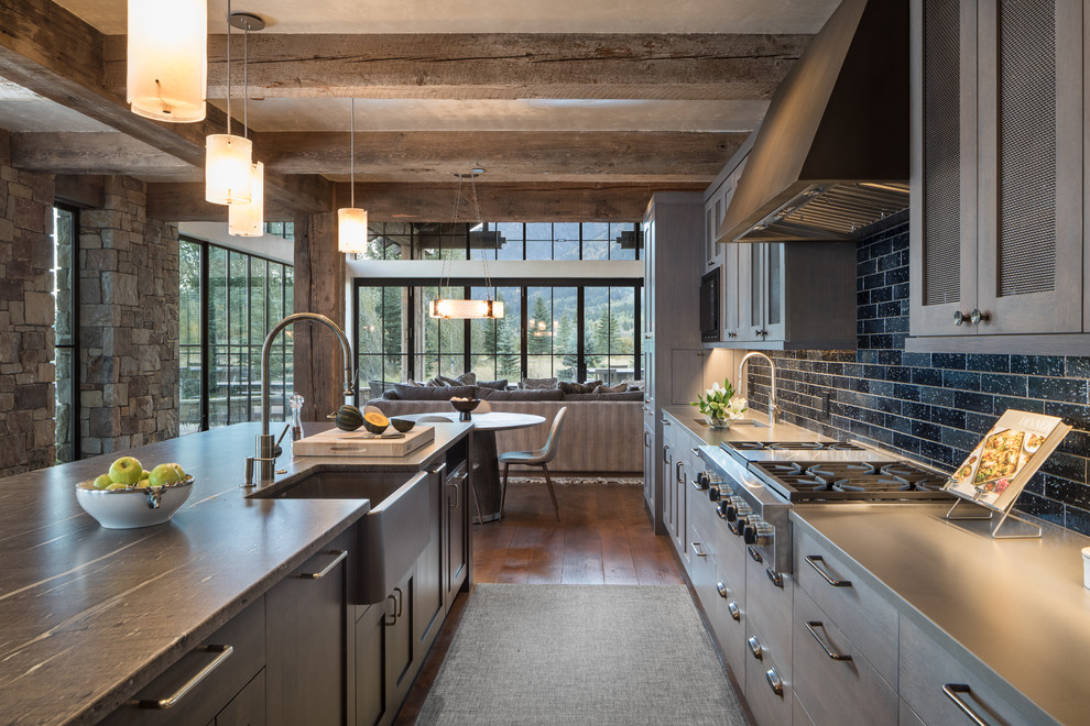 Mountain style kitchen photo in Jackson